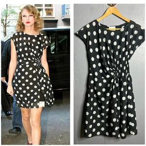 Aryn K polka dot dress